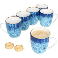 MamboCat Set van 6 MARINA porseleinen koffiemokken voor 6 personen