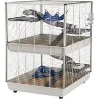 Ferplast kooi voor kleine dieren Furet Tower - grijs: L 80 x B 75 x H 161 cm