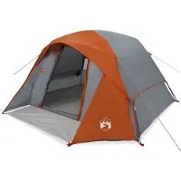 vidaXL Tent 4-persoons waterdicht grijs en oranje