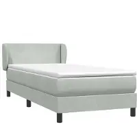 vidaXL Boxspring met matras fluweel lichtgrijs 80x210 cm