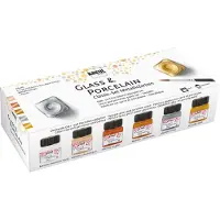 Kreul Classic Metallic Set Set verven voor glas en porselein Metallic 6 x 20 ml