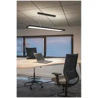 SLV Led kantoor hanglamp Worklight Dali 57w - 4000K - 120cm zwart