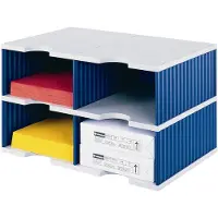 Styro sorteerstation styrodoc Jumbo, C4, 2 etages/2 rijen/4 vakken, blauw