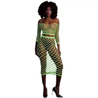 Ouch! - neon minirok en top - fosforescerend - groen
