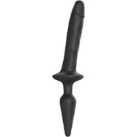 Strap-On-Me / Strap-on-me Switch Realistische S - 2-in-1 siliconen dildo (zwart)