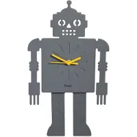OEM - Originele robotwandklok. Stille wandklok. Afmetingen: 38 centimeter x 20 centimeter. Grijze keukenklok. Slingerklok van hout en ABS. Vereist 2 AA-batterijen.