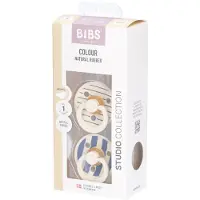 BIBS Studio Colour 2 Pack Pin - Ivory Steel Blue | Anatomic +0 maanden 1 St Speen