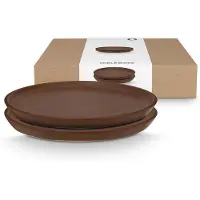 Vt wonen Dinerbord vtwonen Ceramic Brown 23 cm (Set van 2)