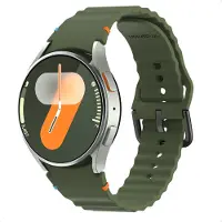 IMoshion Wave Siliconenband voor de Samsung Galaxy Watch 4 / 5 / 6 / 7 / FE (20 mm) - Donkergroen