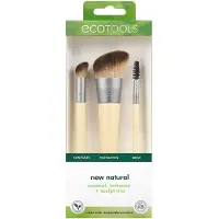Ecotools Nieuwe natuurlijke Conceal Enhance & Sculpt Trio make-upborstels voor foundation Concealer en wenkbrauwen Dichte synthetische borstelharen v