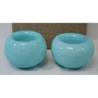 Ptmd collection PTMD - 2 stuks - vaas - bol - blauw - glas - H9 x Ø 14 cm - vaasjes - 2 stuks - zomervaas -
