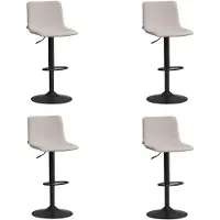 Bronx71 Scandinavische barkruk Eva draaibaar gerecyclede stof grijs 60-76 cm - Barkrukken set van 4 - barstoel