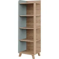Vicco Karen Halfhoge kast – 40 x 128 cm met 4 compartimenten Sonoma/blauw