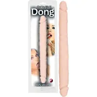 You2Toys – Dubbele Dildo met Uitpuilende Aders voor de Intieme Ingangen Flexibel en Lang – 30,5 cm – beigeig