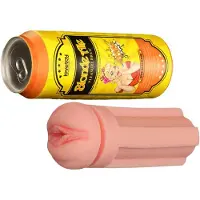 Lovetoy - Masturbator in Bierblikje - Pleasure Brew Blonde Ale Vagina Masturbator - Nude & Geel - TPE
