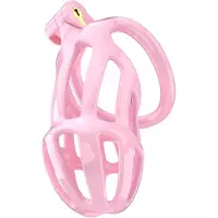 Rimba Toys - P-Cage PC02 - Kunststof Kuisheidskooi - Peniskooi - Chastity - Roze - Verkrijgbaar in 3 maten
