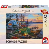 Schmidt - Legpuzzel - Idyllische camping aan het meer - Darrell Bush - 1000 stukjes - Volwassenen - vanaf 12 jaar
