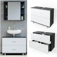 Vicco Ilias Wastafelonderkast – 80 x 60.8 cm Antraciet/wit