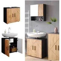 Vicco Irma Wastafelonderkast – 60 x 59 cm Eik goud/antraciet