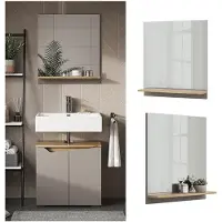 Vicco Marelle Badkamerspiegelkast – 60 x 67 cm met plank Grijs