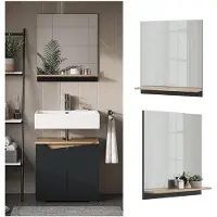 Vicco Marelle Badkamerspiegelkast – 60 x 67 cm met plank Antraciet