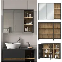 Vicco Viola Badkamerspiegelkast – 100 x 75 cm Artisanaal eiken