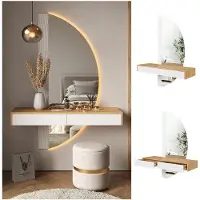 Vicco Melisa Kaptafel met licht – 120 cm met LED-verlichting Wit