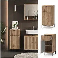 Vicco Badkamermeubel Eliza Viking Eik 40 x 87 cm met deur en lade, Model 49513