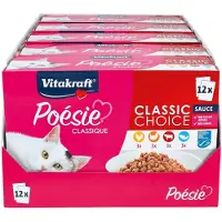 Vitakraft Poésie Classique multipack - natvoer - vlees & vis - 5 verpakkingen 12x85 gr
