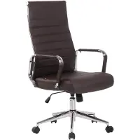 CLP Columbus Bureaustoel - Ergonomisch - Voor volwassenen - Kunstleer - bruin