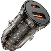 Tech-Protect CC01 2 Poort USB-C En USB-A Autolader 45 Watt