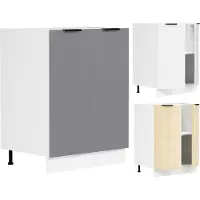 VCM Fasola keuken onderkast 60 cm 2 deuren eik decor, wit.