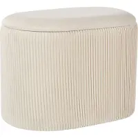 Beliani RICHLAND - Poef-Beige-Fluweel