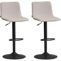Bronx71 Scandinavische barkruk Eva draaibaar gerecyclede stof grijs 60-76 cm - Barkrukken set van 2 - barstoel