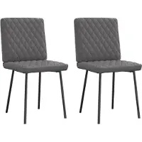 vidaXL Eetkamerstoelen 2 st kunstleer grijs
