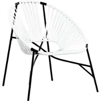 vidaXL Tuinstoel Egg poly rattan zwart wit