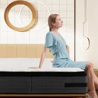 Costway Izer Matras, 140 x 200 cm, 32 cm hoog, hardheidsgraad 2 (H2), 7 zones, ademend gel-traagschuim, matras