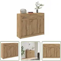 vidaXL Commode - Dressoir - Dressoir 91x28x75 cm bewerkt hout artisanaal eikenkleur - Houten Dressoir - Vintage Dressoir - Landelijk Dressoir