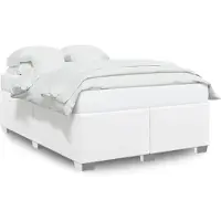 vidaXL Bedframe zonder matras 137x190 cm kunstleer wit