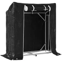 vidaXL Haardhoutrek met regenhoes 100,5x40,5x110,5 cm staal
