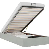 vidaXL Bedframe zonder matras 100x200 cm fluweel lichtgrijs
