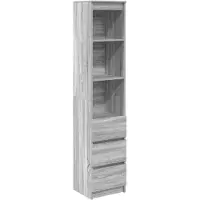vidaXL Hoge kast, grijs Sonoma, 37,5x35x180 cm, houtvezel