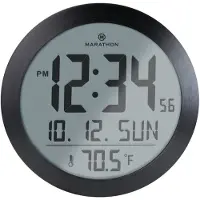 Marathon Wandklok met temperatuur- en datumweergave - Miami