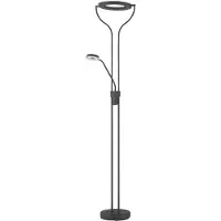 FISCHER&HONSEL GMBH LED-uplighter vloerlamp Davos, dimbaar, zwart, Woon-/ Eetkamer, metaal, LED vloerlamp