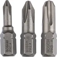 Bosch Powertools bitset 1/4 maxgrip - PH1.PH2.PH3 - 3 stuks