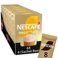 Nescafe Vanilla Latte oploskoffie - 6 doosjes x 8 zakjes