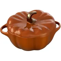 Staub serveerpan pompoen ø 12 cm 500 ml keramiek oranje