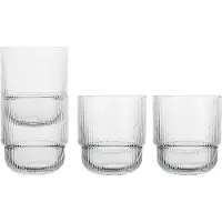 Sagaform blanke waterglazen 4-pack Helder