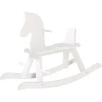 Roba Wooden Rocking Horse - - Removable Safety Bar - White Lacquered