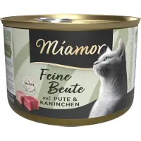 Miamor Fijne Prooi Kattenvoer 12 x 185 g - Kalkoen & Konijn